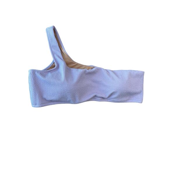 J.Crew Ribbed Textured One-Shoulder Swim Bikini Top Bathing Suit Lavender Sz 3X - Picture 5 of 10